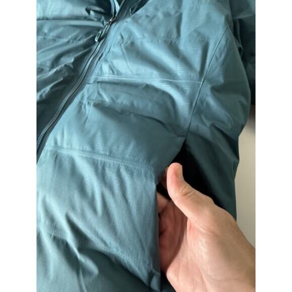 REI Stormhenge 850 Goose Down Parka Womens Sz L Teal Hydrowall Waterproof Jacket - Picture 10 of 13